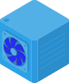 blue square fan icon